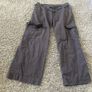 Pacsun low rise grey cargo flare pants